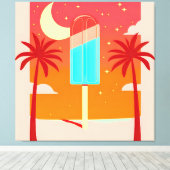 スターリーサマーパームアイスオアシス キャンバスプリント (インサイチュ (ウッドフロア))