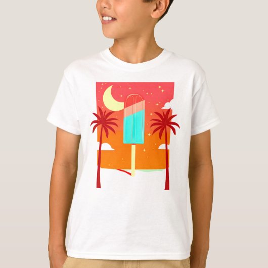 スターリーサマーパームアイスオアシス Tシャツ (正面)
