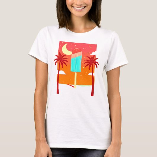 スターリーサマーパームアイスオアシス Tシャツ (正面)