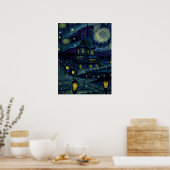 スターリーサンクチュアリーインヴァンゴッホスタイル ポスター (キッチン)