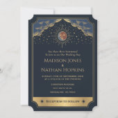 スターリーサンムーン結婚タロットヴィンテージ招待状 招待状 (正面)