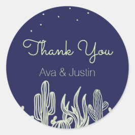 スターリースカイとサボテンモダンありがとう ラウンドシール