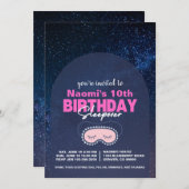 スターリースカイアンドピンク誕生日スリープバー招待状 招待状 (正面/裏面)