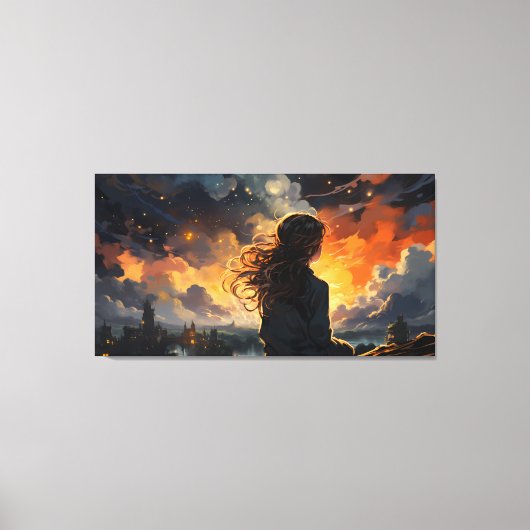 スターリースカイ・オン・ファイア キャンバスプリント (正面)
