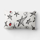 "スターリースカイ"グレー抽象芸術装飾用クッション ランバークッション (裏面)