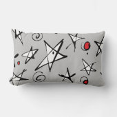 "スターリースカイ"グレー抽象芸術装飾用クッション ランバークッション (正面)