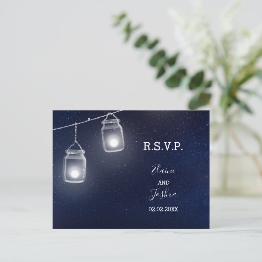 スターリースカイ・メイソンのジャース結婚式の出欠 インビテーションポストカード (スタンド正面)