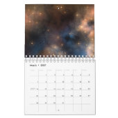 スターリースターズ宇宙銀河系ブルーブラックパターン カレンダー (3月 2027)