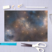 スターリースターズ宇宙銀河系ブルーブラックパターン 薄葉紙 (クラフト)