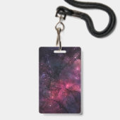 スターリースターズ宇宙銀河系惑星パターン バッジ (正面（ネックストラップ付）)