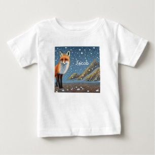 スターリースターリーナイトストーリーブックキツネ ベビーTシャツ