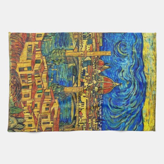 スターリースターリーナイトフローレンスイタリア キッチンタオル (横)