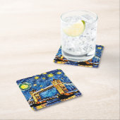 スターリースターリーナイトロンドンイングランド スクエアペーパーコースター (インサイチュ)