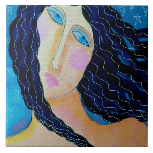 スターリースターリーナイト抽象芸術デジ絵画タル タイル (正面)