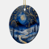 スターリースノーウィーナイトパーソナライズされたオーナメント セラミックオーナメント (右)