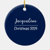 スターリースノーウィーナイトパーソナライズされたオーナメント セラミックオーナメント (裏面)