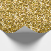 スターリースパークリー金ゴールドクリスマス ラッピングペーパー (角)