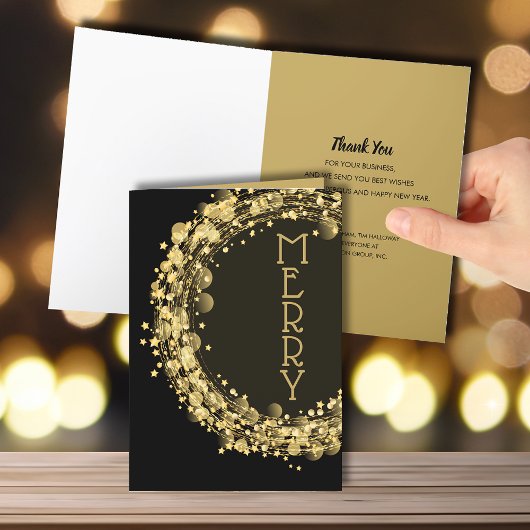 スターリースブラックメリークリスマスビジネス シーズンカード