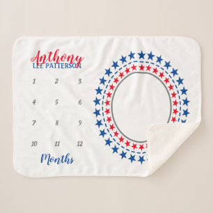 スターリースベビーマイルストーンフォトシェルパブランケット シェルパブランケット