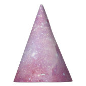 スターリースペース ライトピンク 水彩 星 銀河 パーティーハット (右)