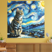 スターリータビーキャットポートレートペットポートレート キャンバスプリント (インサイチュ (リビング))