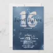 スターリーダークブルーSweet sixteen誕生日招待状 招待状 (正面)
