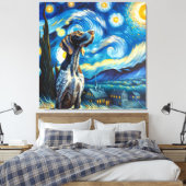 スターリードイツショートポインタードッグポートレート キャンバスプリント (インサイチュ (寝室))