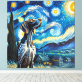 スターリードイツショートポインタードッグポートレート キャンバスプリント (インサイチュ (ウッドフロア))