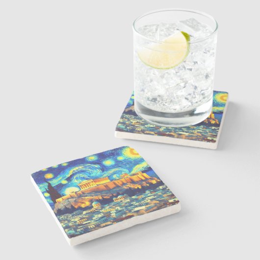 スターリーナイトアクロポリスアテネ ストーンコースター (横)