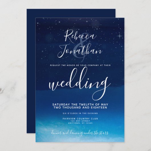 スターリーナイトアンダーザスターズ結婚式招待状 招待状 (正面/裏面)