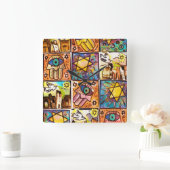 スターリーナイトイスラエルアイボリーウォールクロック スクエア壁時計 (ホーム)