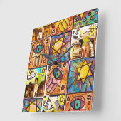 スターリーナイトイスラエルアイボリーウォールクロック スクエア壁時計 (傾斜)