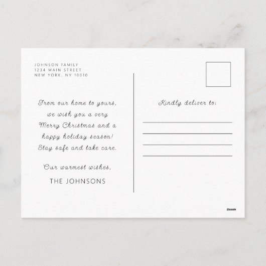 スターリーナイトウィンタースカイシモダンックエレガントシック シーズンポストカード (裏面)