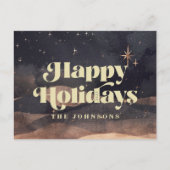 スターリーナイトウィンタースカイシモダンックエレガントシック シーズンポストカード (正面)