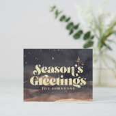 スターリーナイトウィンタースカイシモダンックエレガントシック シーズンポストカード (スタンド正面)