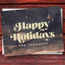 スターリーナイトウィンタースカイシモダンックエレガントシック シーズンポストカード