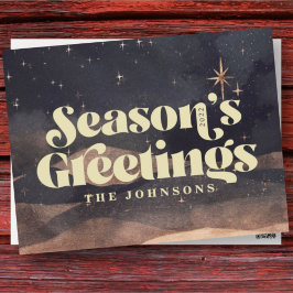 スターリーナイトウィンタースカイシモダンックエレガントシック シーズンポストカード