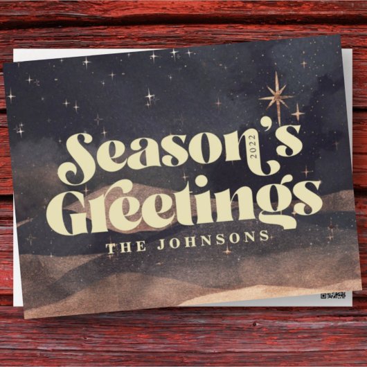 スターリーナイトウィンタースカイシモダンックエレガントシック シーズンポストカード