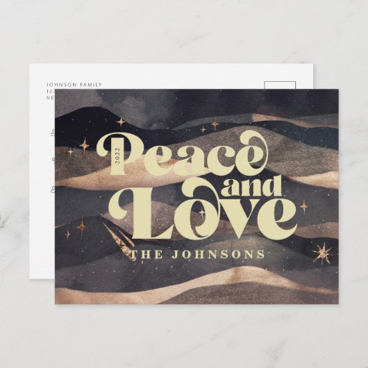 スターリーナイトウィンタースカイシモダンックエレガントシック シーズンポストカード (正面/裏面)