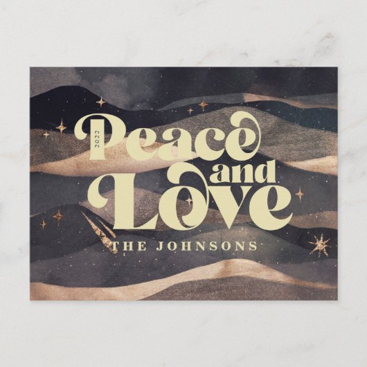 スターリーナイトウィンタースカイシモダンックエレガントシック シーズンポストカード (正面)