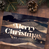 スターリーナイトウィンタースカイシモダンックエレガントシック 箔シーズンポストカード