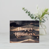 スターリーナイトウィンタースカイシモダンックエレガントシック 箔シーズンポストカード (立ち正面)