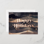 スターリーナイトウィンタースカイシモダンックエレガントシック 箔シーズンポストカード (正面/裏面)