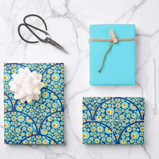 スターリーナイトオンシードゥードルアートデコホタテ ラッピングペーパーシート (正面)