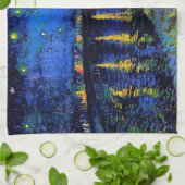 スターリーナイトオーバーザローネヴァンゴッホファインアート キッチンタオル (折り畳み)