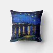 スターリーナイトオーバーザローネヴァンゴッホファインアート クッション (裏面)
