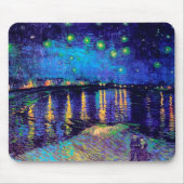 スターリーナイトオーバーザローネヴァンゴッホファインアート マウスパッド (正面)