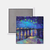 スターリーナイトオーバーザローネヴァンゴッホファインアート マグネット (正面/裏面)