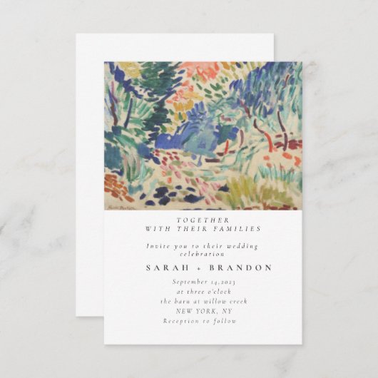 スターリーナイトオールド絵画ズ結婚式招待状 招待状 (正面/裏面)