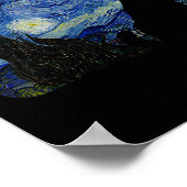 スターリーナイトキャットシャツファンゴッホ猫好きキャットママ ポスター (角)